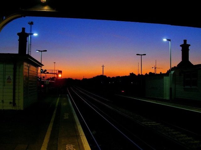 File:Trackmen's Cabins silhouetted at the Putney end of Clapham Junction - geograph.org.uk - 1601670.jpg
