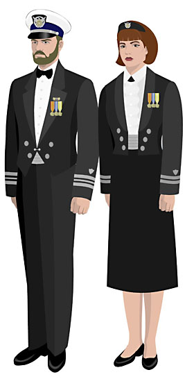 US Coast Guard Auxiliary: Mess Dress Blue Uniform.