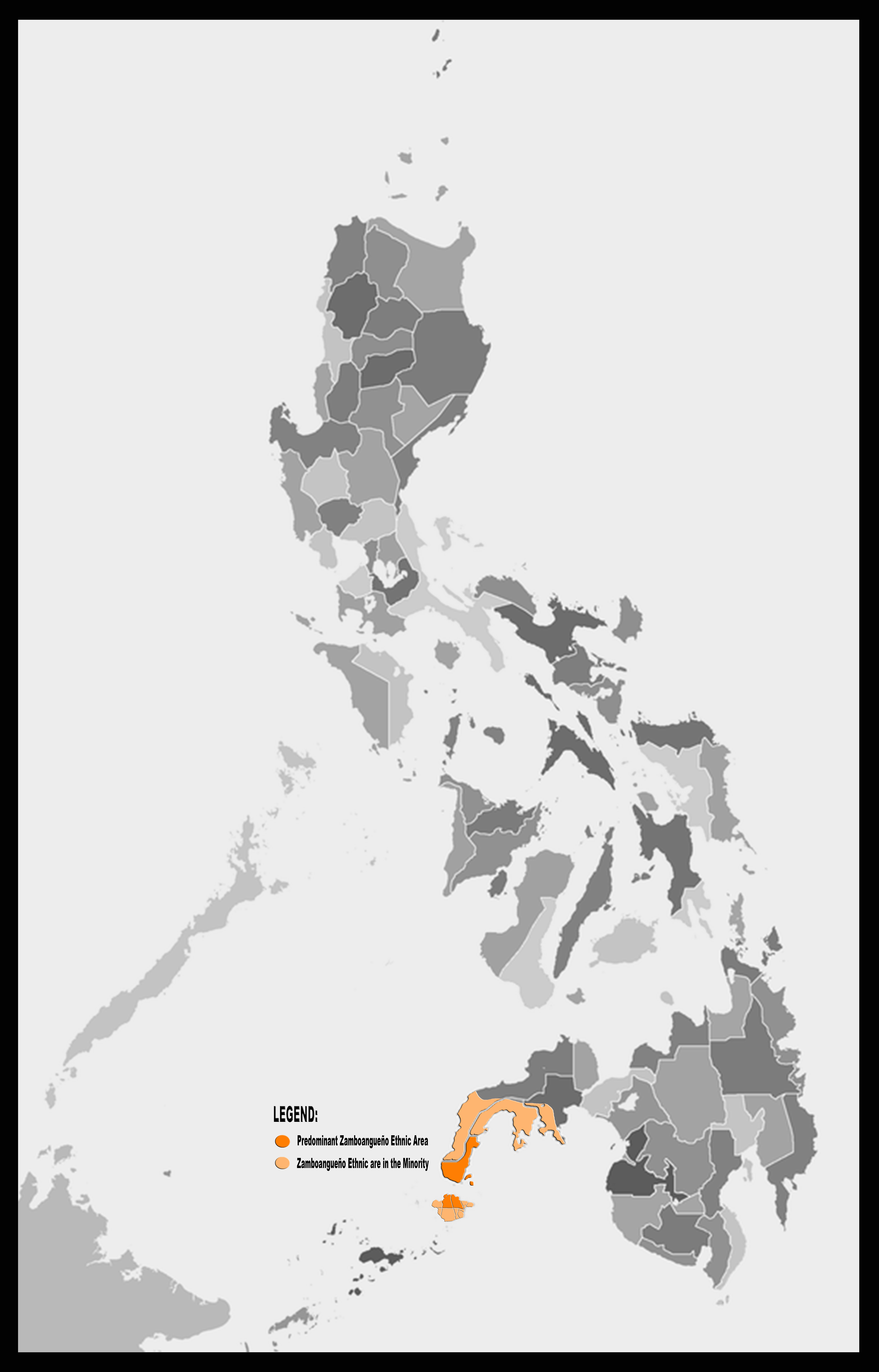 The Zamboangueño people (Chavacano: Pueblo Zamboangueño), are a creole ethnolinguistic nation of the Philippines originating in Zamboanga City. Spanish censuses records previously showed that as much as one-third of the inhabitants of the city of Zamboanga possess varying degrees of Iberian and Hispanic-American admixture. In addition to this, select cities such as Iloilo, Bacolod, Dumaguete, Cebu, and Cavite, which were home to military fortifications and/or commercial ports during the Spanish era also hold sizable mestizo communities.The Zamboangueño nation constitute an authentic and distinct ethnolinguistic identity because of their coherent cultural and historical heritage, most notably Chavacano, that distinguishes them from neighboring ethnolinguistic nations. As a result of Spanish colonization, according to a genetic study written by Maxmilian Larena, published in the 2021 Proceedings of the National Academy of Sciences of the United States, the Philippine ethnic groups with the highest amount of Spanish/European descent are the Zamboangueño, with 4 out of 10 Zamboangueños being of Spanish descent (40% of the population), this is followed by Bicolanos, with 2 out of 10 Bicolanos being of Spanish descent (20% of the population). Meanwhile, there are "some" Spanish descended people among the other lowland Christianized Filipino ethnic groups.