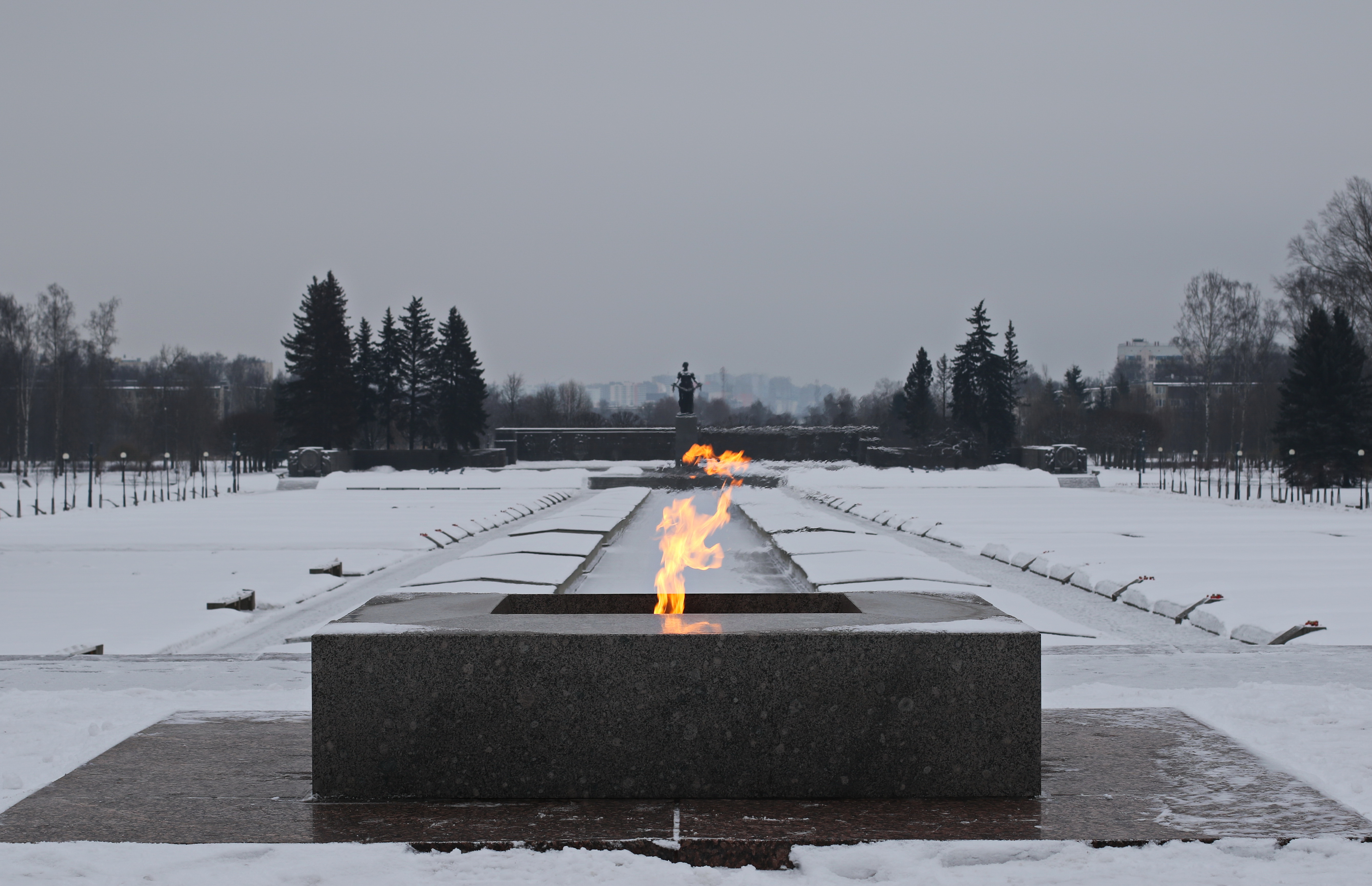 Вечный огонь Ленинград Пискаревское кладбище