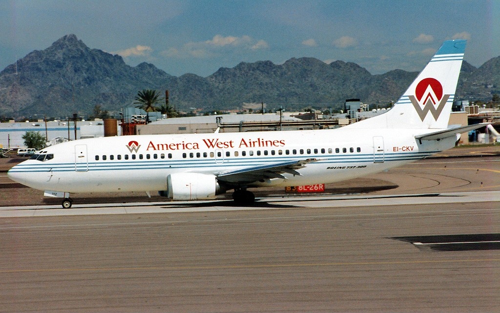 West airlines. Самолет ei-GFA. America West Airlines Heritage aircraft.