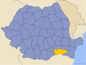 Administrative map of Руминия with Калараш county highlighted