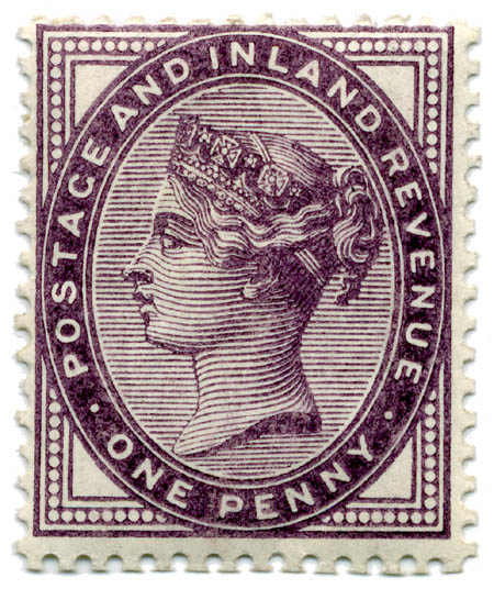 "Penny Lilac" of 1881; 16 dots in each corner