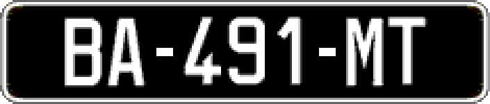 French historical cars registration plate: AA-111-AA system with silver letters on black plate