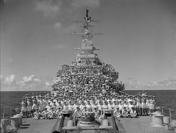 File:HMCSUgandaShipsCompanyAugust1945.jpg