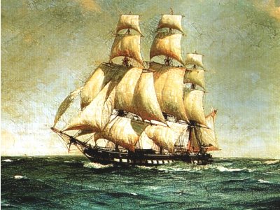 HMS Lutine, a French-built ship-rigged frigate of the late 18th century