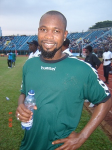 Kargbo, just after a training session with the national team of Sierra Leone, 4 Sept. 2008 Two days later Sierra Leone would defeat Equatorial Guinea 2–1.