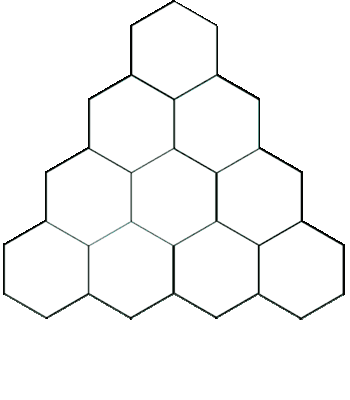 Pascal's Triangle. Starts with 1 at the top. Second row 1 and 1. Third row 1, 2, 1. The two is obtained by adding the adjacent ones above.