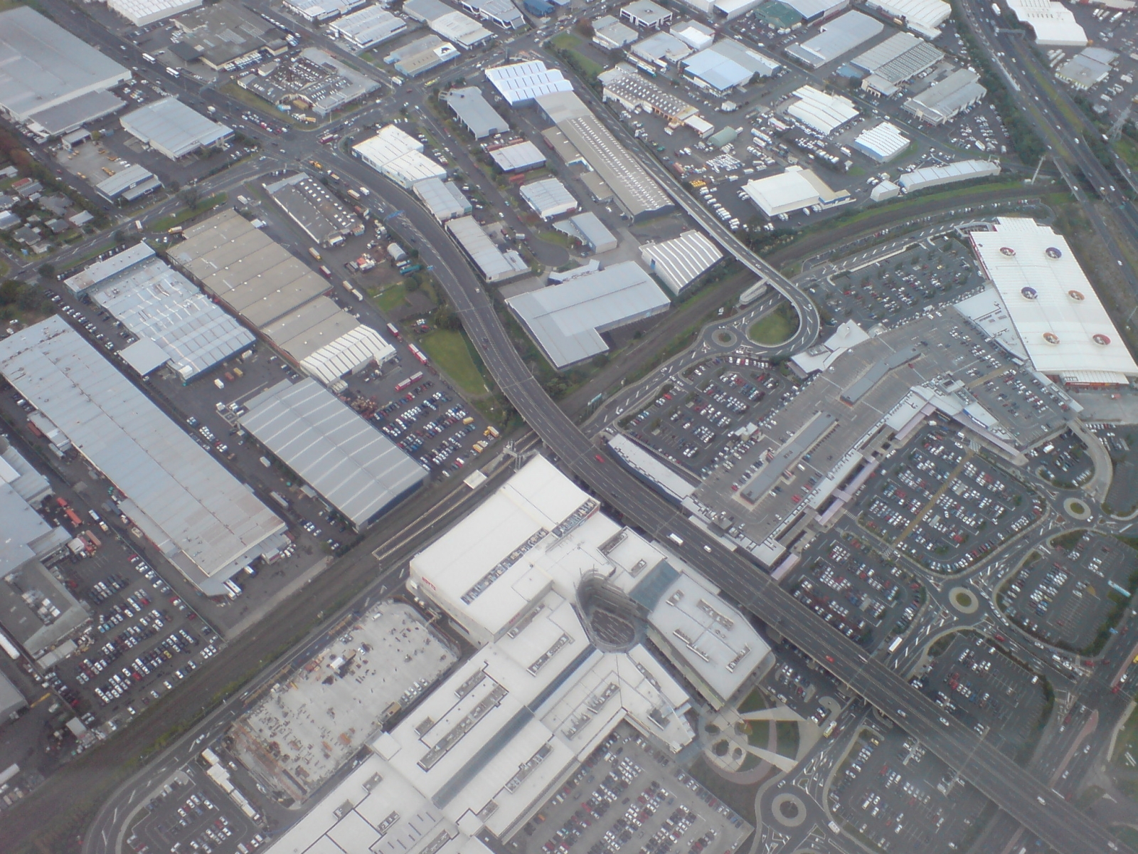 An aerial view showing most of the centre in mid-2008