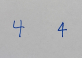 Two modern handwritten fours