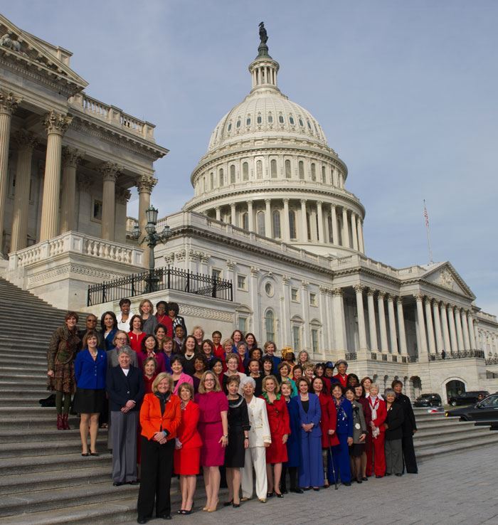 group portrait of the Democratic congresswomen of the 113th US Congress