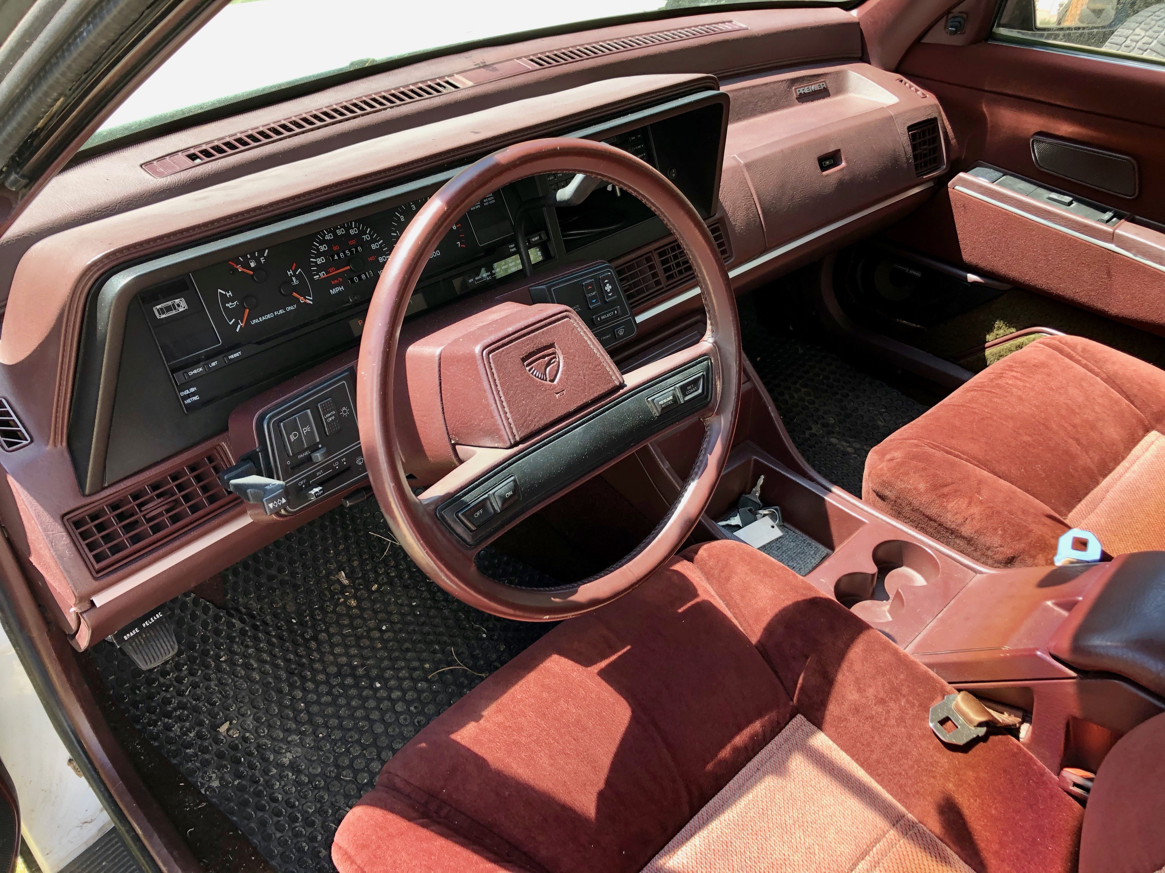 File:1989 Eagle Premier in white with burgundy upholstery at Rambler Ranch  3of3.jpg - Wikimedia Commons