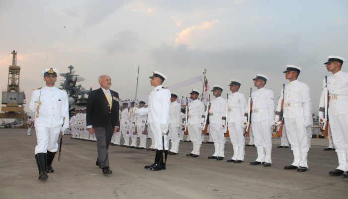 File:Admiral D K Joshi Retd Hon ble Lieutenant Governor A N Islands reviewing the Guard of Honour.jpg