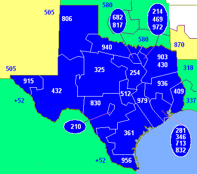 Texas Area Code Map Category:area Codes In Texas - Wikipedia