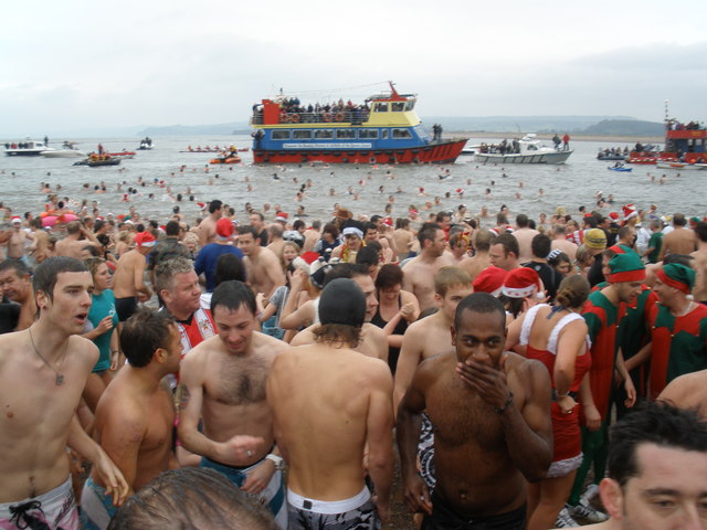 File:Christmas day swim, Exmouth - geograph.org.uk - 1090769.jpg