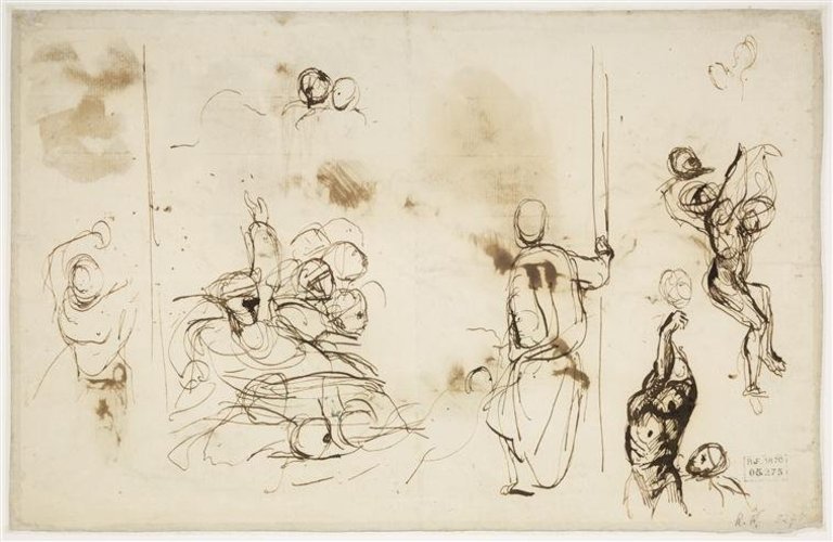 File:Delacroix - Feuille d'études avec divers personnages, RF 5275, Verso.jpg