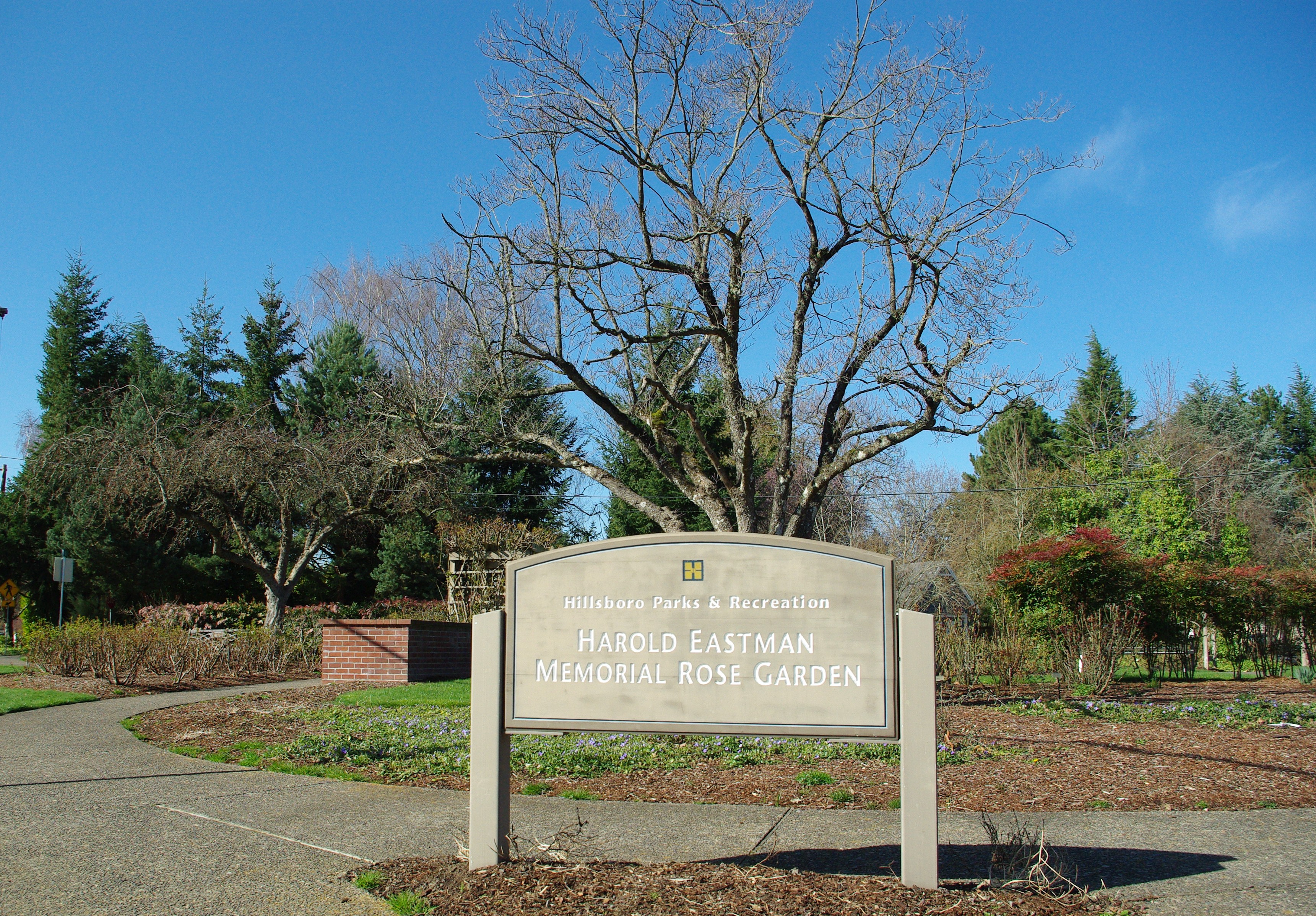 File Harold Eastman Memorial Rose Garden Sign Hillsboro Oregon