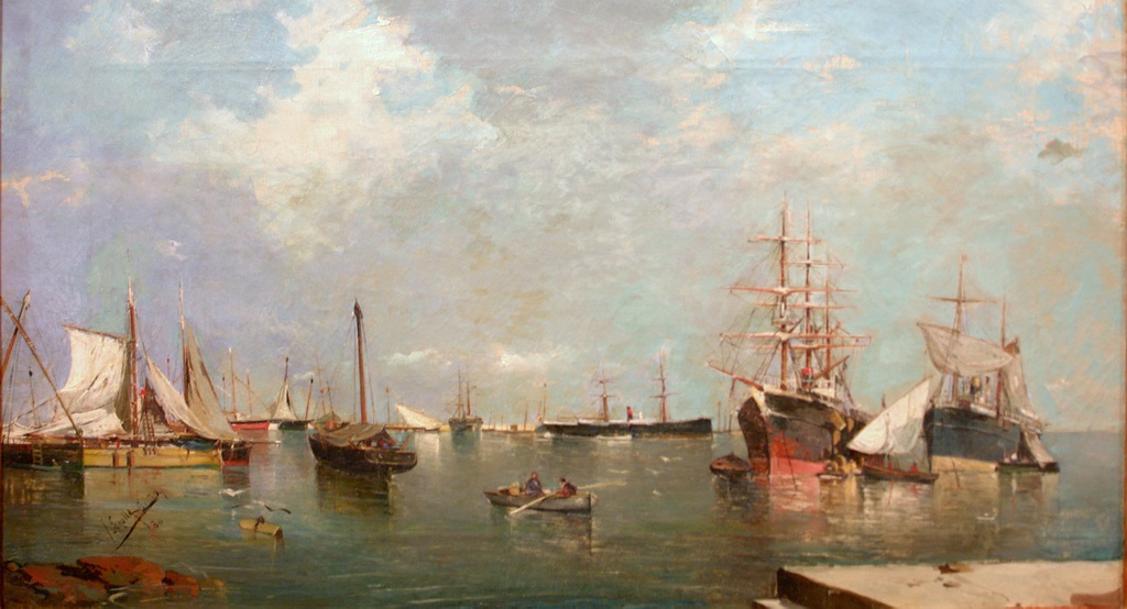 ''Marina'' (1880) correspondiente a la primera etapa de Sorolla, cuando aún no había acabado su formación académica. Museo Sorolla, Madrid.