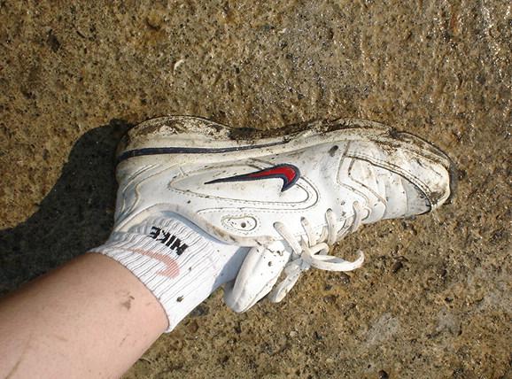 old dirty nike shoes