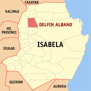 Mapa han Isabela nga nagpapakita han kahamutang an Delfin Albano