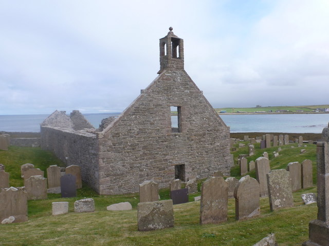 File:Pierowall, remains of Lady Kirk - geograph.org.uk - 2624224.jpg