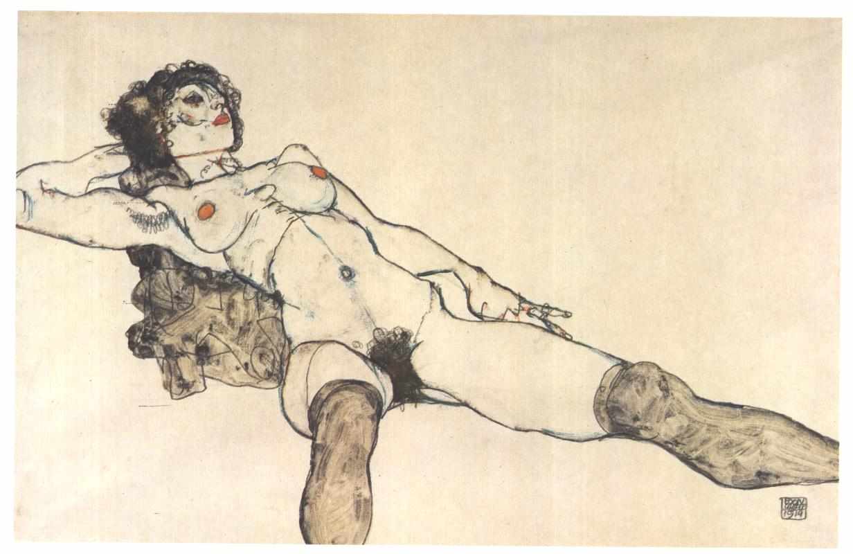 Schiele_-_Liegender_weiblicher_Akt_mit_gespreitzen_Beinen_-_1914