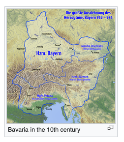 Static map of Bavaria in the 10th century