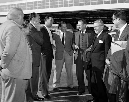 File:The new United States Ambassador to Australia, Mr William J Sebald, second from right, meeting the Press on his arrival by air at Canberra on June 4, 1957.jpg