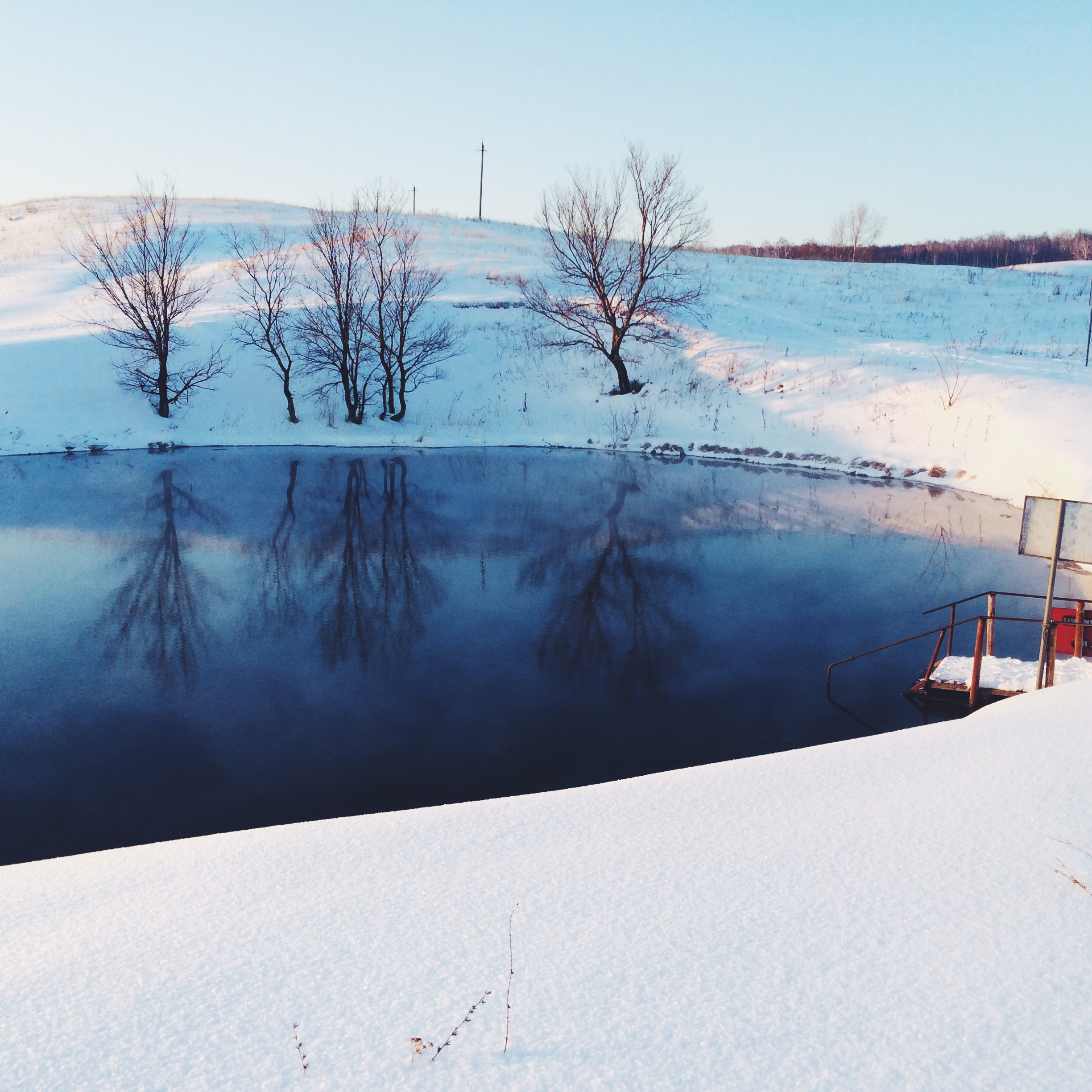 голубое озеро самарская область зимой