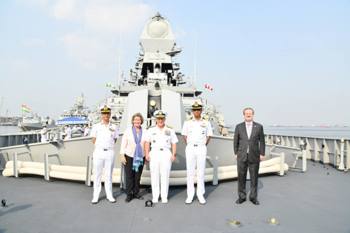 File:Admiral Michael Gilday, Chief of Naval Operations (CNO), US Navy, accompanied by Mrs. Linda Gilday and a high-level US delegation, visit WNC HQ at Mumbai 02.jpg