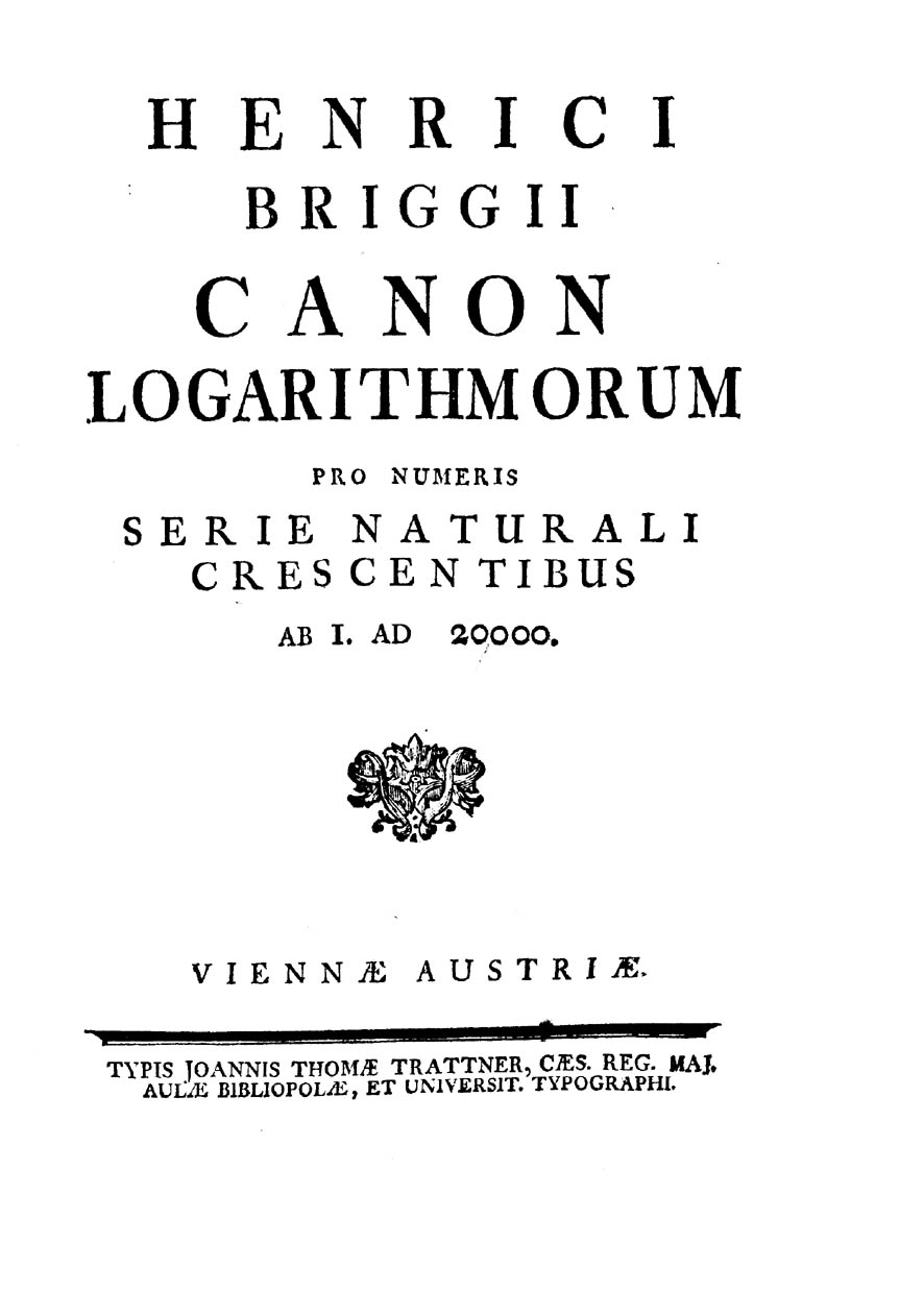 ''Canon logarithmorum''