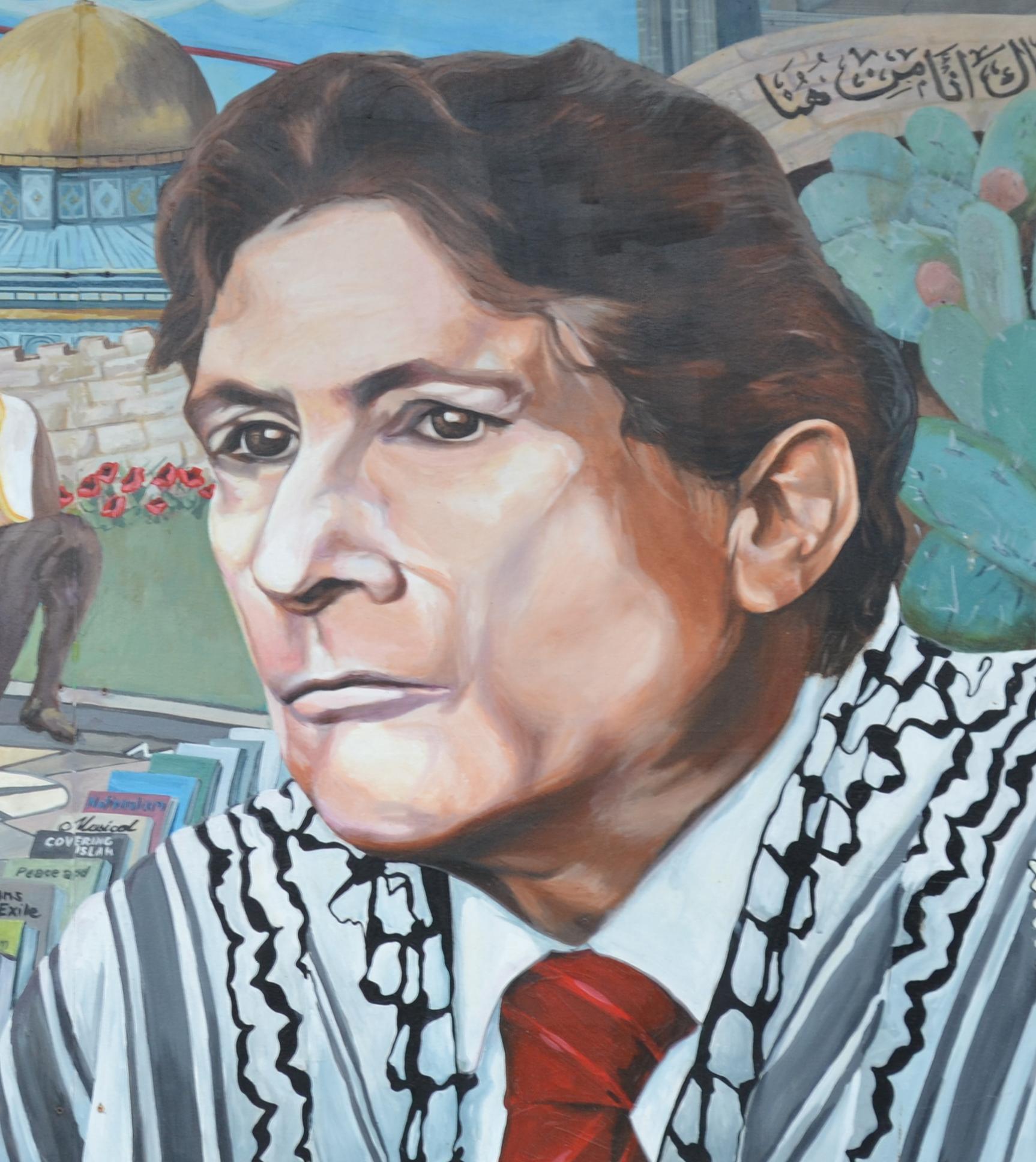 Palestijnse muurschildering ter ere van Edward Said