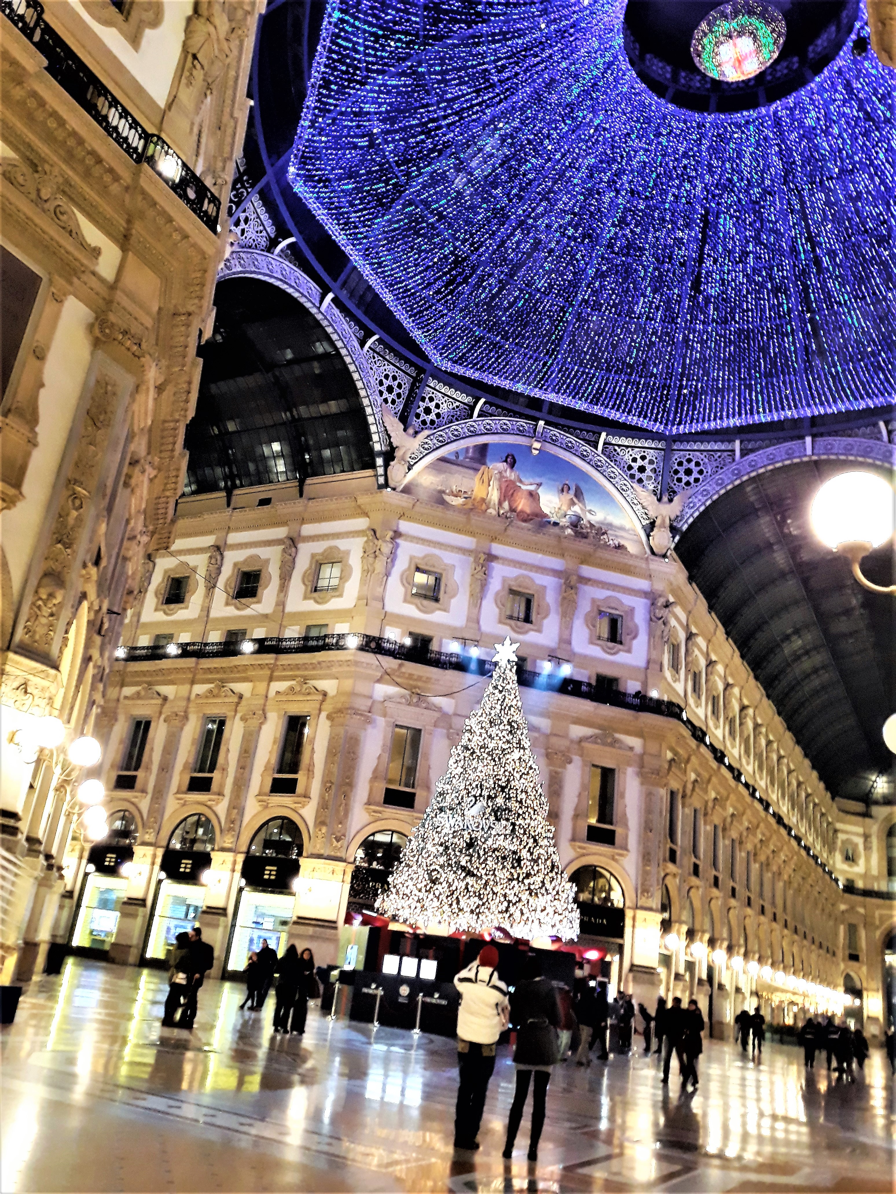 Galleria Vittorio Emanuele II, Christmas Shopping Stock Photo