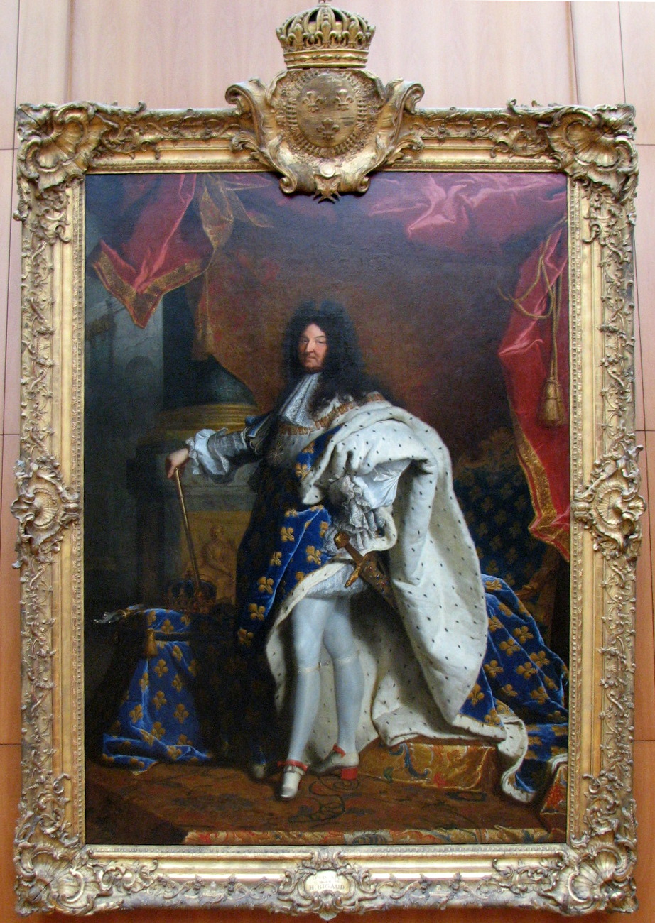 Portrait of Louis XIV, by Hyacinthe Rigaud studio, 1701, French painting  Stretched Canvas Print