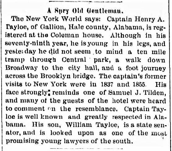 File:Henry A. Tayloe, Travel Announcement to New York City, New York, 1887.jpg