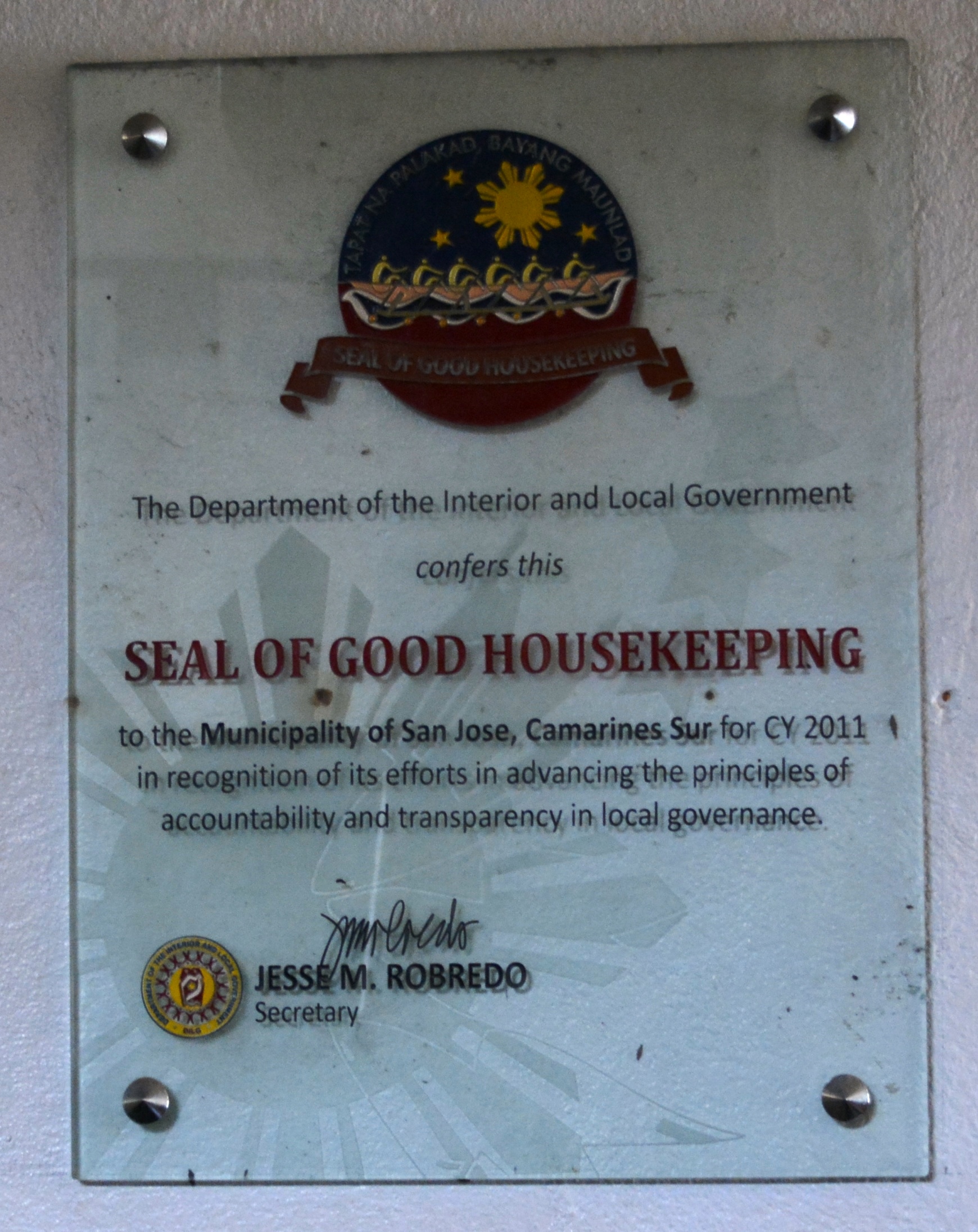 File:LGU San Jose Seal of Good Housekeeping.JPG - Wikimedia Commons