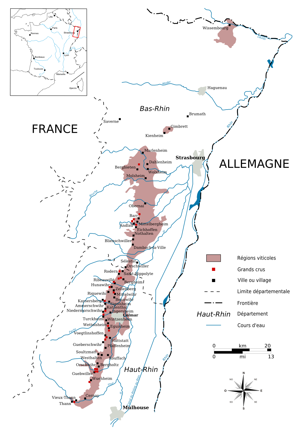Kort Over Alsace Alsace Grand Cru AOC   Wikipedia, den frie encyklopædi Kort Over Alsace
