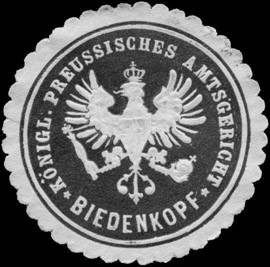File:Siegelmarke Koeniglich Preussisches Amtsgericht Biedenkopf ca 1900.jpg