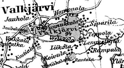 Деревня Сипарила на финской карте 1923 года