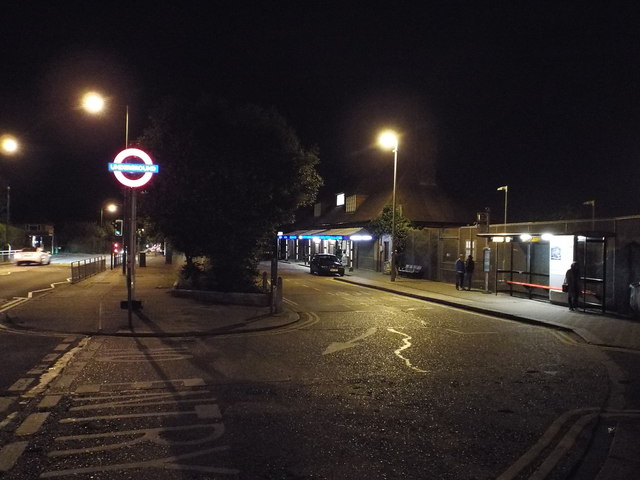 File:Stanmore Station forecourt at night - geograph.org.uk - 4658106.jpg