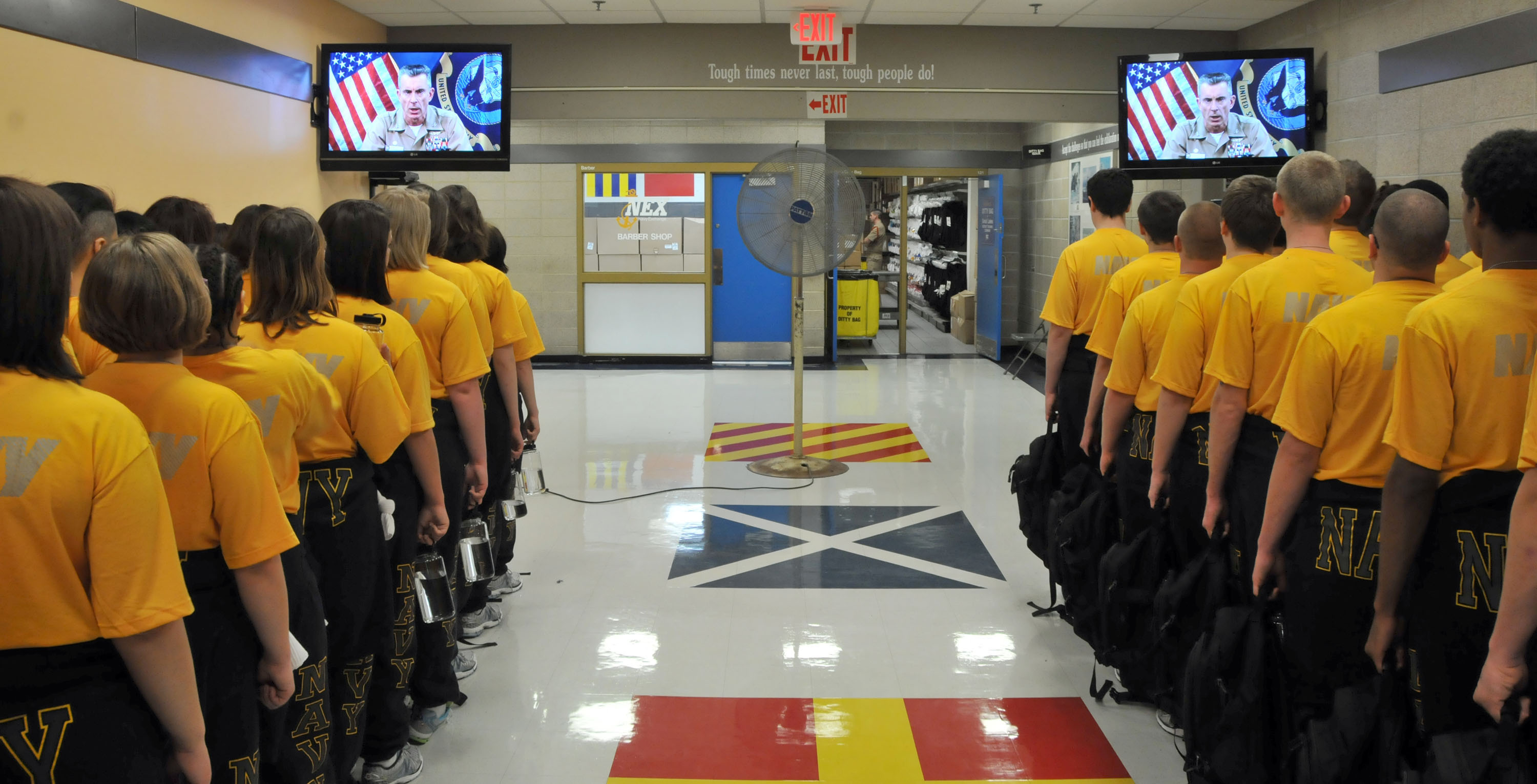 File:U.S. Navy recruits listen to a 