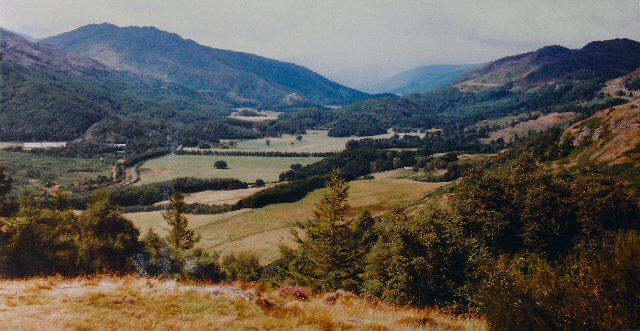 View over valley of River Earn above Comrie from Monument near The Milton, Comrie - geograph.org.uk - 37138