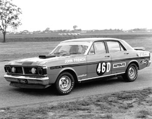 John French driving for Ford Motor Company of Australia Ltd. placed tenth driving Ford Falcon GTHO GTHO-French-Graham-Ruckert.jpg