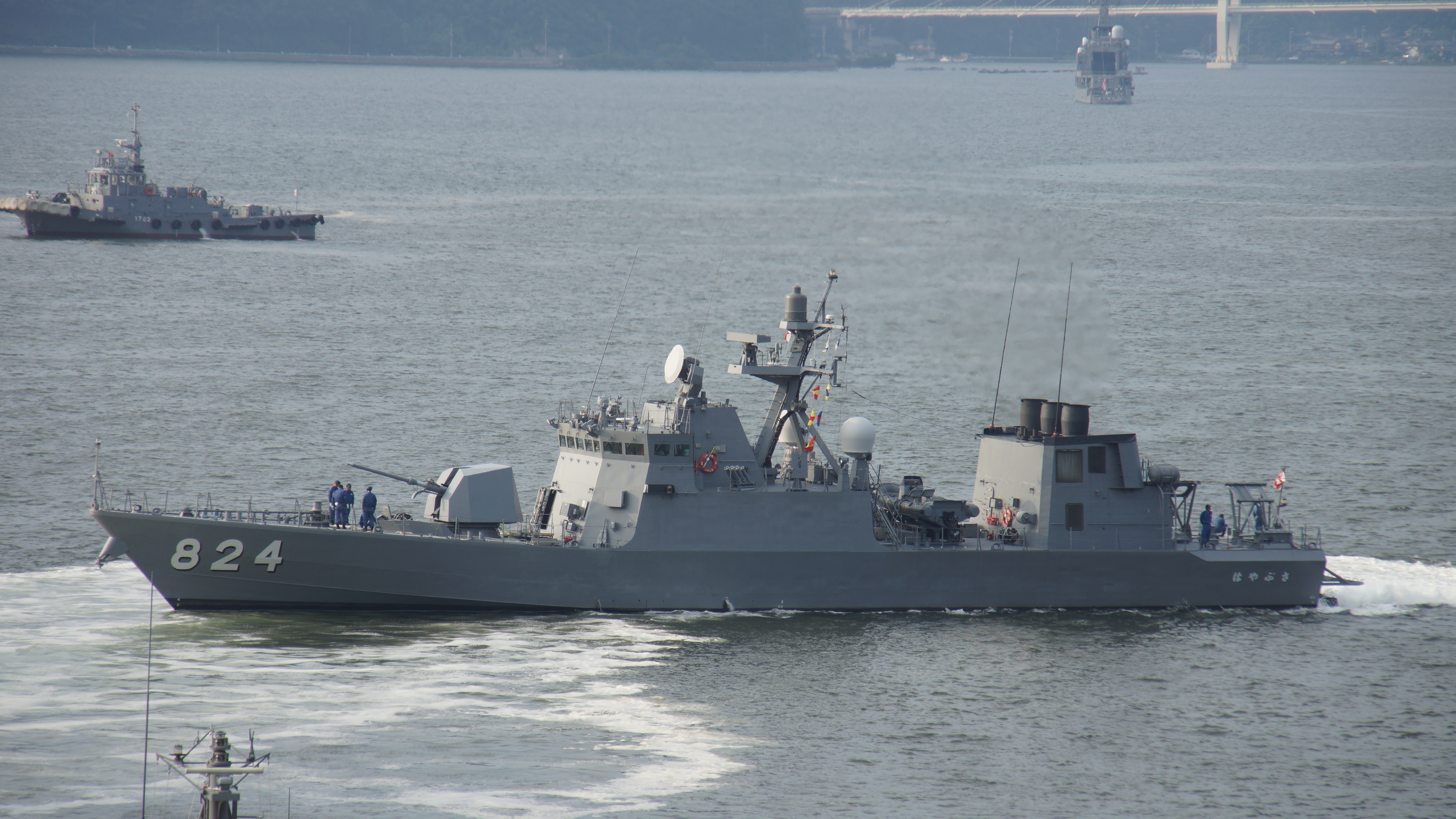 File:JS Hayabusa(PG-824) left front view at Maizuru Naval Base 