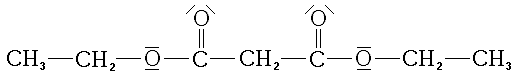 Fórmula estructural del malonato de dietilo