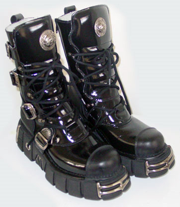 A pair of New Rock boots, popular in the Gothic and biker subcultures