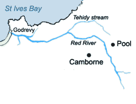 Red River (Koner) river in north-west Cornwall, United Kingdom