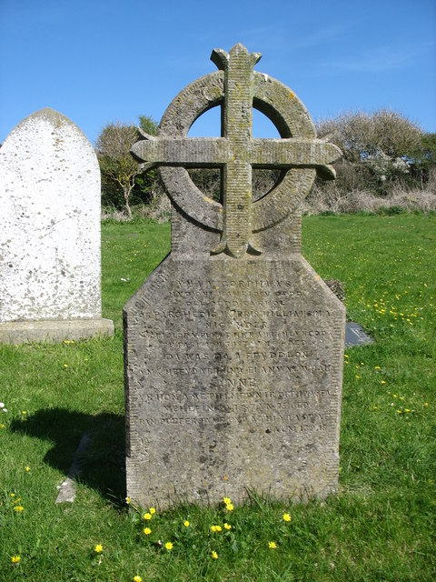 Morris Williams's gravestone at St Rhuddlad's Church, Anglesey