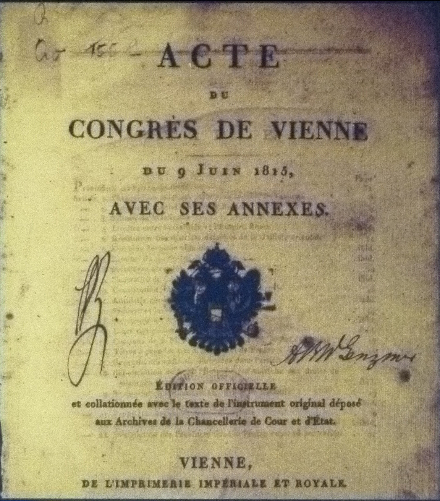Frontispiece of the Acts of the Congress of Vienna