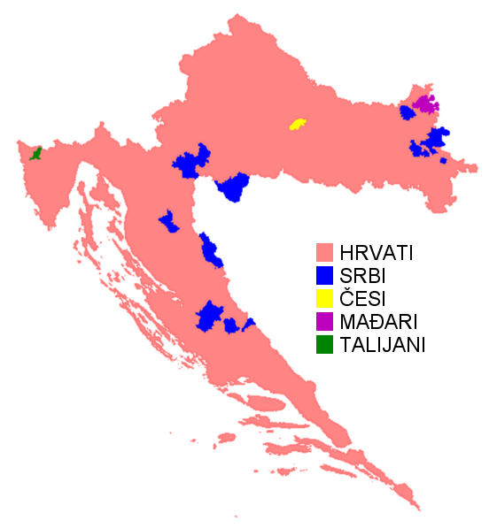 Этническая карта хорватии